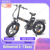 Electric Bike Hydraulic Brake 48V35AH Long Battery Life 1000W Motor Adult EMOKO C94 E-bike 20*4.0 Inch Fat Tire Electric Bicycle