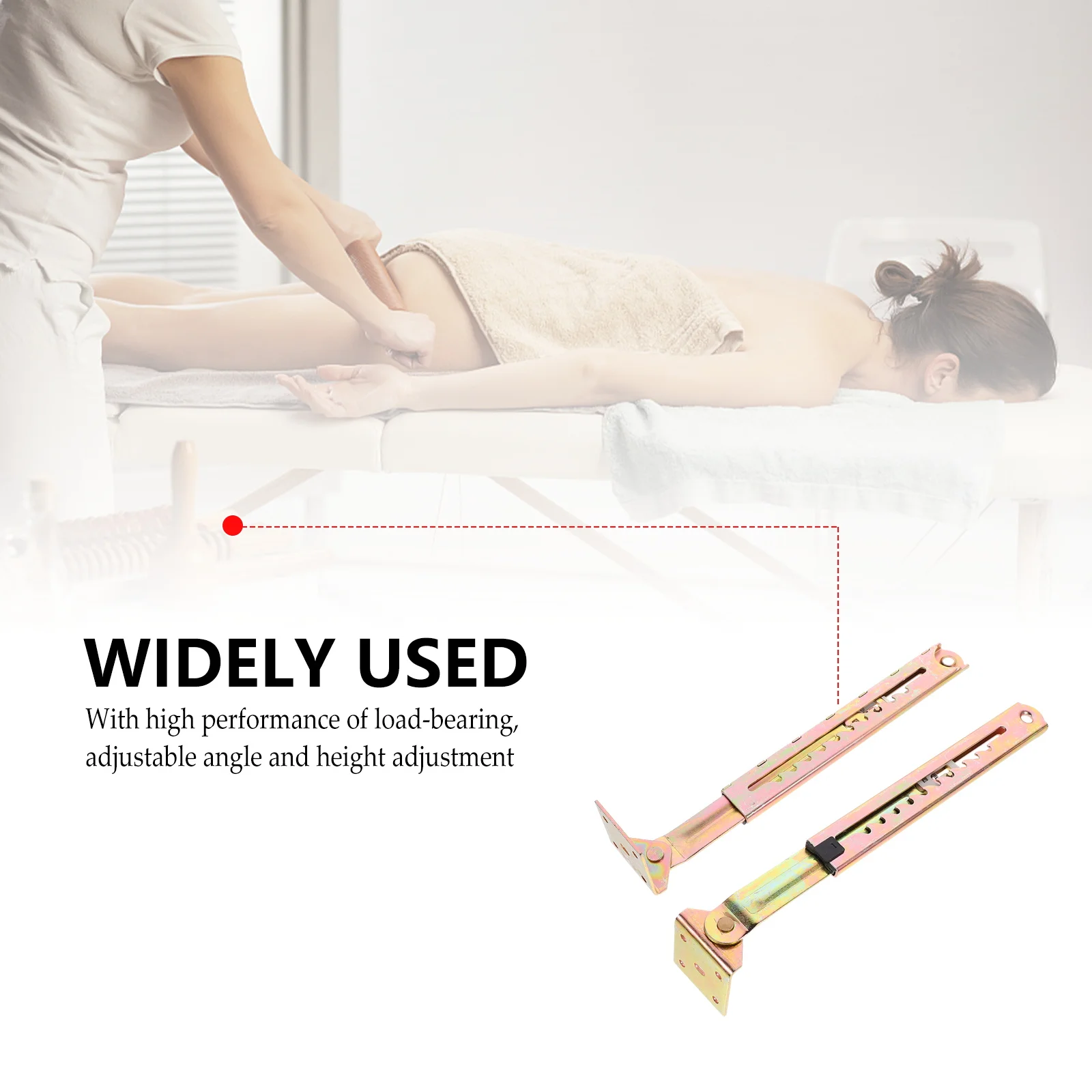 

1 Pair Telescopic Brackets Adjustable Bed Support Table Rack Zinc Coated Durable For Massage Medical School Desk Hardware