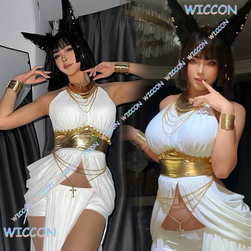 

WUHU@Halloween Party Women Sexy Cleopatra Cosplay Queen Egypt Original Exotic Clothing Dance Costume Wolf girl Celebrity Same St