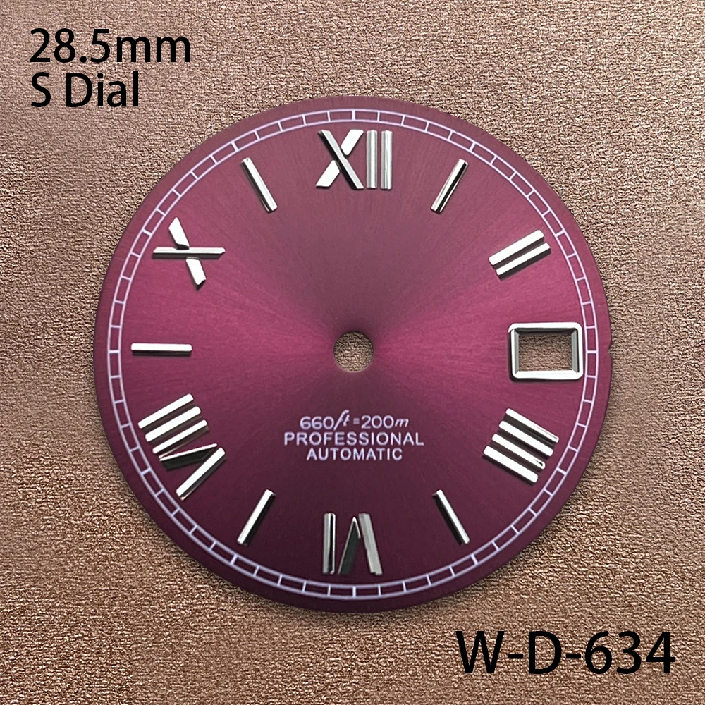 Esfera romana con logotipo S de 28,5mm, adecuada para movimiento automático japonés NH35/NH36, compatible con relojes de 3/3,8 en punto, accesorios de modificación