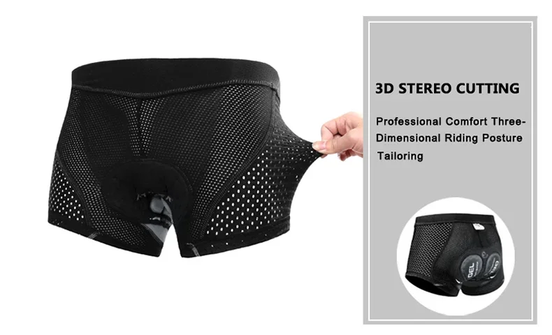 X-TIGER Herren-Radunterwäsche mit 5D-Gel-gepolstertem MTB-Boxer-Radhose, Rennrad-Unterwäsche, Fahrradausrüstung – Detail 8