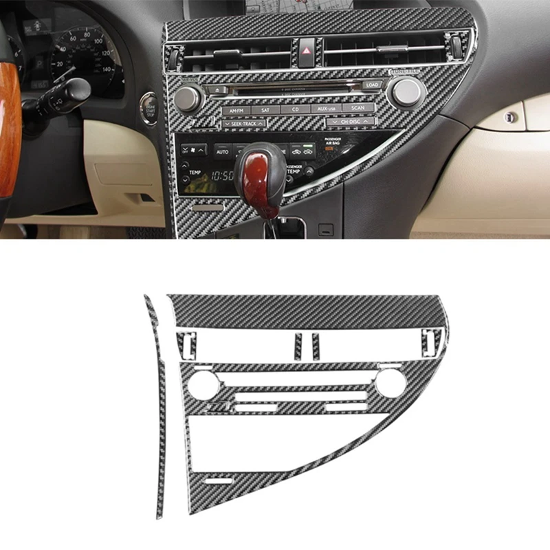 Carbon Fiber For Lexus RX350 RX450H 2010-2012 LHD Center Console CD Panel Frame Cover Trim Interior Accessories