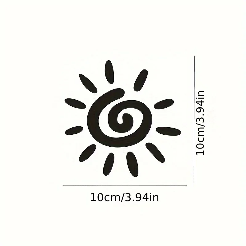 1PC Holographic & White Sun Swirl Sticker - Vibrant Vibe, Removable Decorative Decal for Car Windows, Laptops & Skateboards