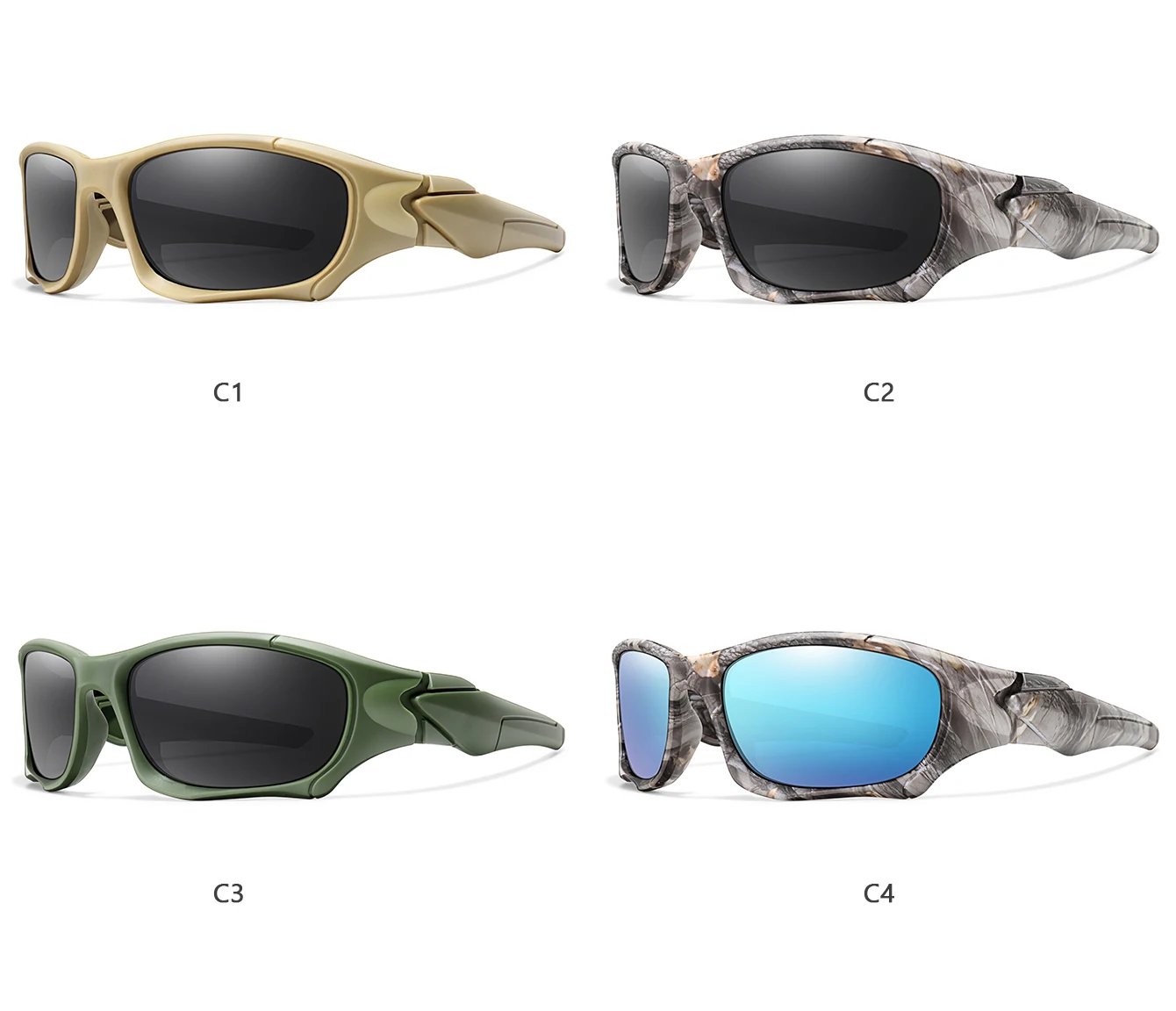 Klassische polarisierte Sonnenbrille für Männer und Frauen, Camouflage-Sonnenbrille mit UV-Schutz für Outdoor-Fahren, Radfahren, Wandern, Angeln – Detail 4