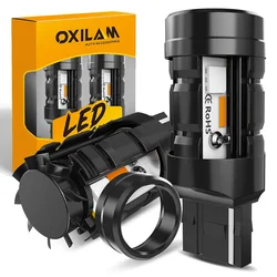 OXILAM 2Pcs WY21W LED Canbus Amber Turn Signal Light Error Free T20 7440 W21W 12V Indicator Bulb With Cooling Fan No Hyper Flash