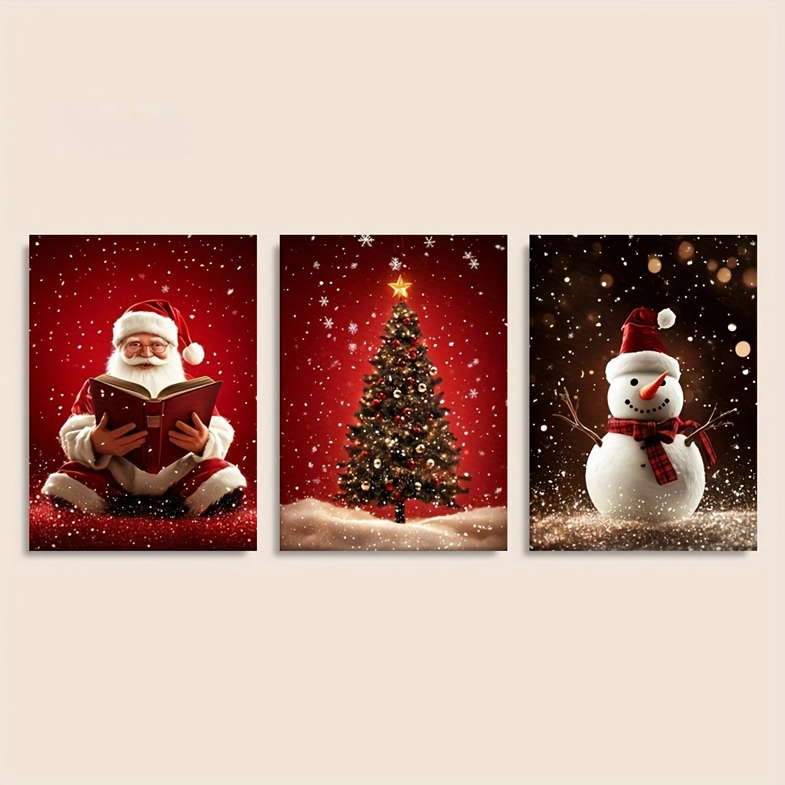 Art & Craft Paper Ideas - 3 Karya Seni Kanvas Natal untuk