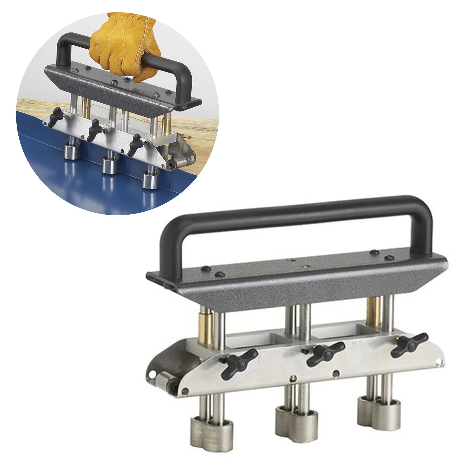 Metal Sheet Bending Tool 3 Station Roller Bender Aluminum Alloy Handle High Efficiency Easy for Factory Garage