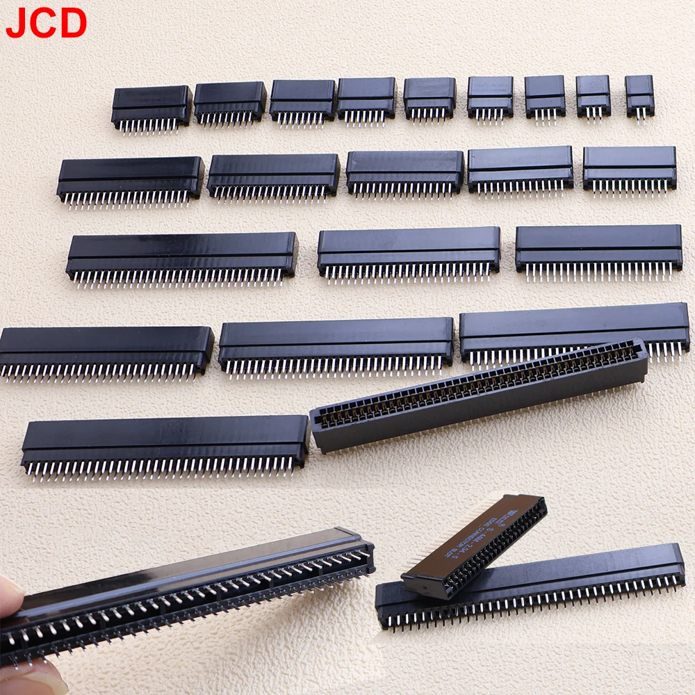 2PCS Edge Card Connector Slot 2.54 mm Pitch 4/6/8/14/16/18/20/24/28/32/36/40/50/60/64/86Pin PCB Gold Finger Socket Through Holes