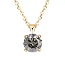 Classic Yellow Gold Cubic Zirconia Pendant 18K Silver Plated - Gold Grey