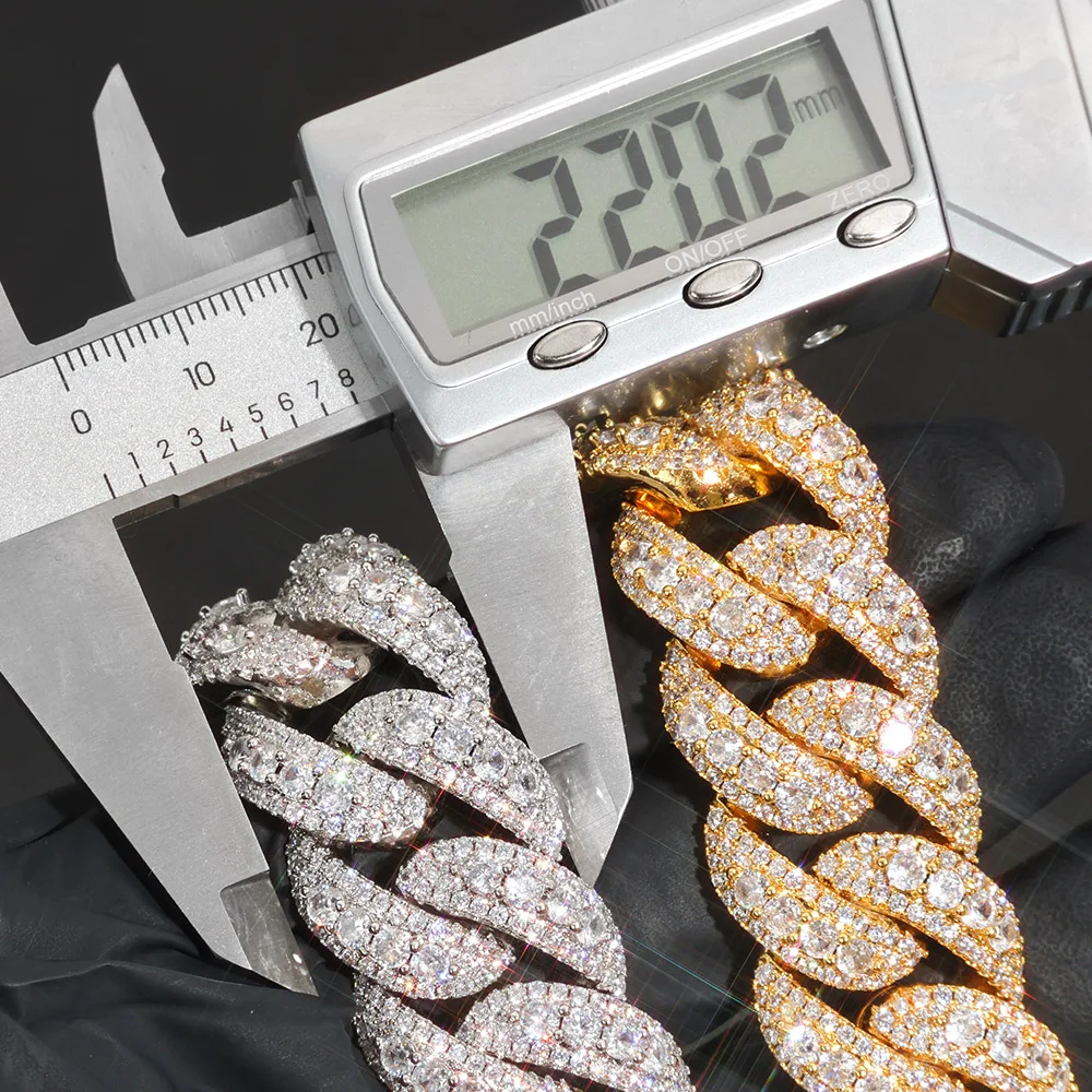 مويسانيتي 925 فضة الكوبية قلادة 22 مللي متر VVS قطع مستديرة الماس GRA معتمد مجوهرات هدية للرجال والنساء #6