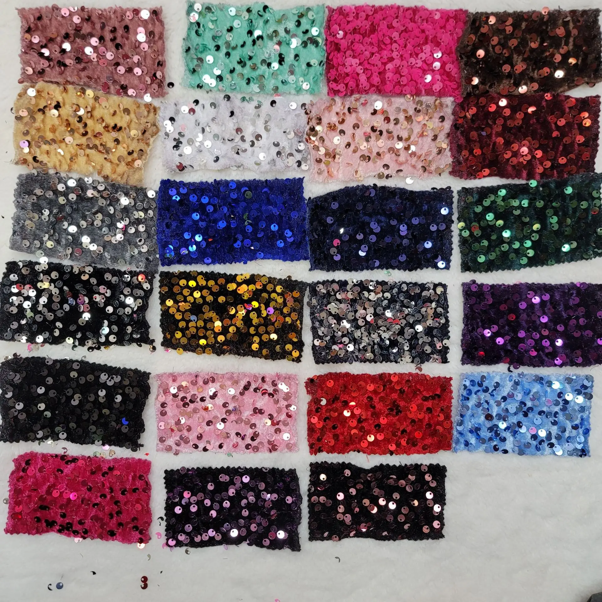 Stretch Sequins Velvet Fabric Spandex Velour Apparel, Costume, Scrunchies, Events, Decoration,Dance Wear Iridescent Material