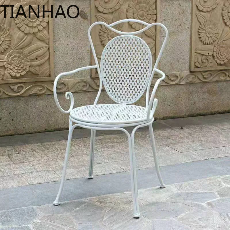 Courtyard, outdoor balcony, garden outdoor round table, casual milk tea, coffee shop, table and chairs