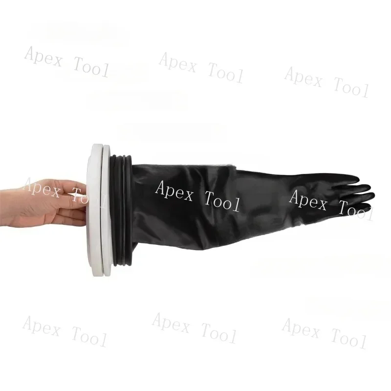 Acid Alkali Resistant Vacuum Box Special Gloves Flange Scientific Research Test Battery Factory Operation Liquid Injection Box