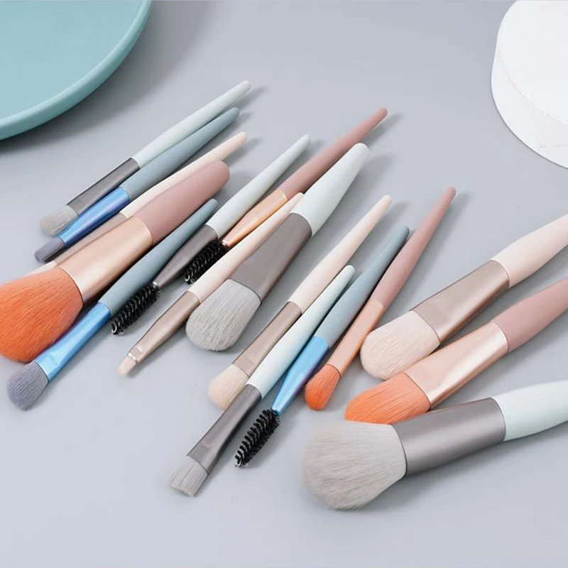 8PCS Professional Makeup Brushes Brow Eyeliner Female Make Up Brush Set Concealer Brush Girl Real Technique Brushes Tools HZS09