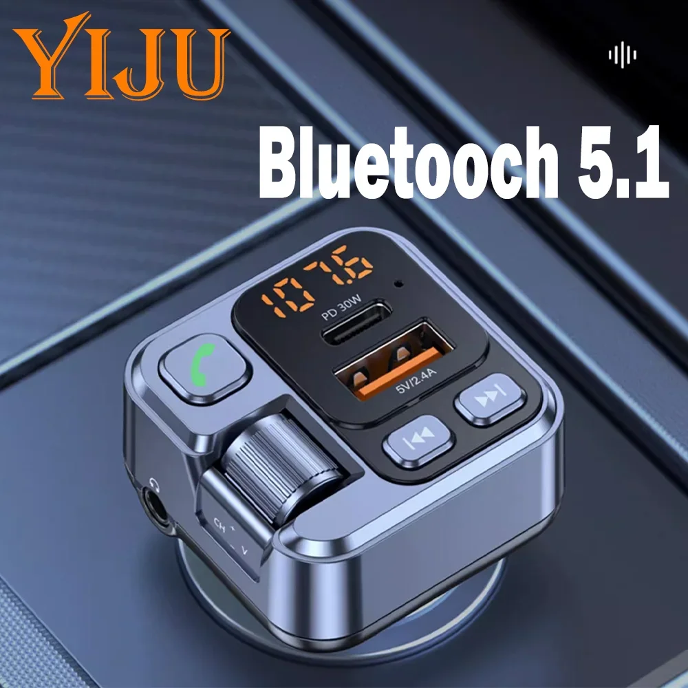 

FM-передатчик громкой связи автомобильный радиомодулятор MP3-плеер с Bluetooth 5.1 PD30W USB адаптер супер быстрой зарядки для автомобиля