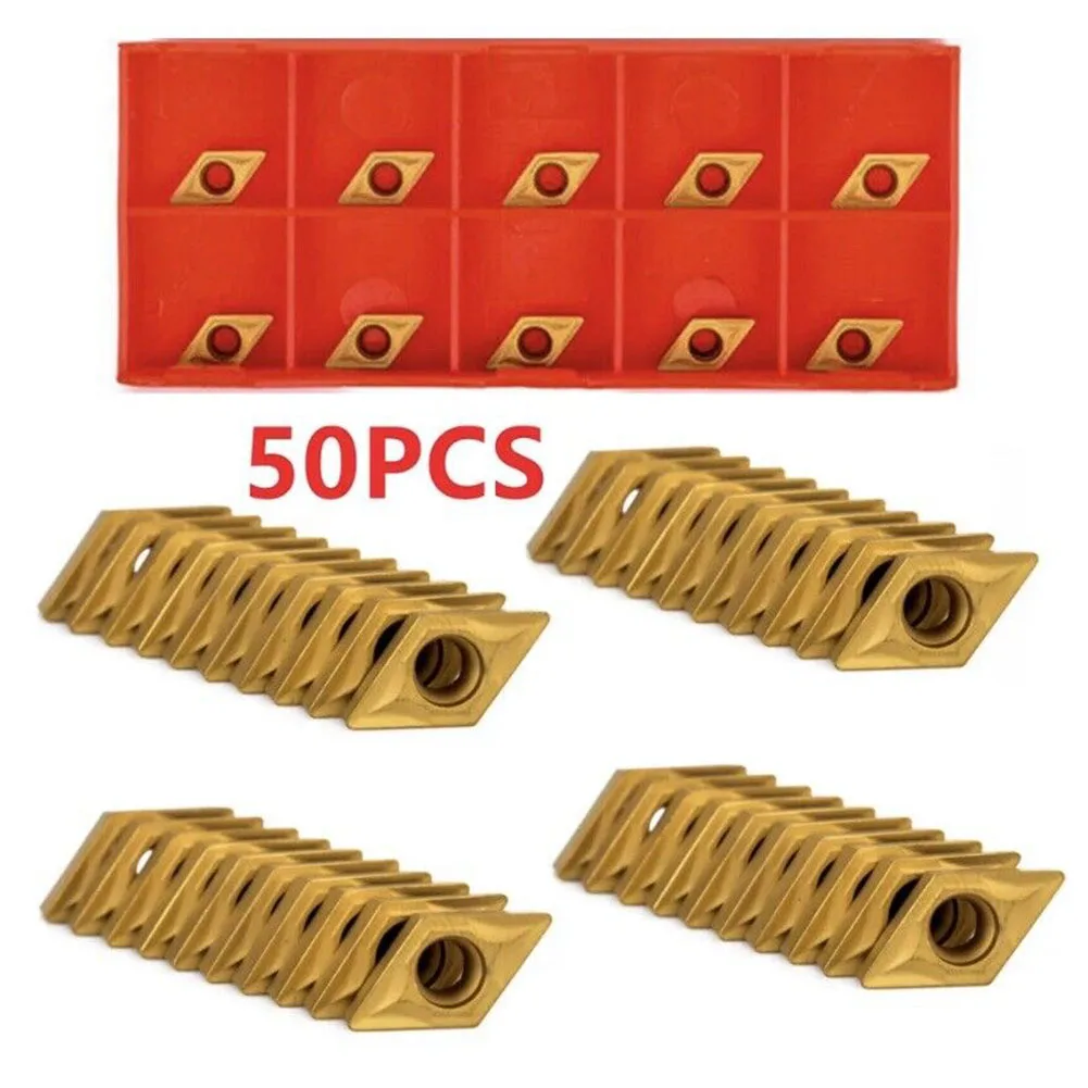 

50pcs DCMT070204 YBC251 Carbide Inserts, Suitable For Lathe Turning Tools, Boring Bar Tools, Metal Turning Bar Handles