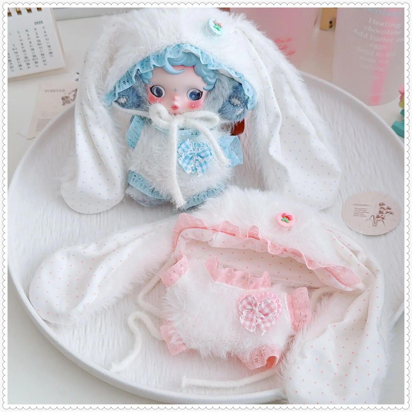 

Набор мягких плюшевых кукол-зайчиков Kawaii Cloud Bunny 10-15 см, мини-одежда для кукол-идолов, аксессуары для плюшевых кукол, игрушки для девочек, подарки для фанатов