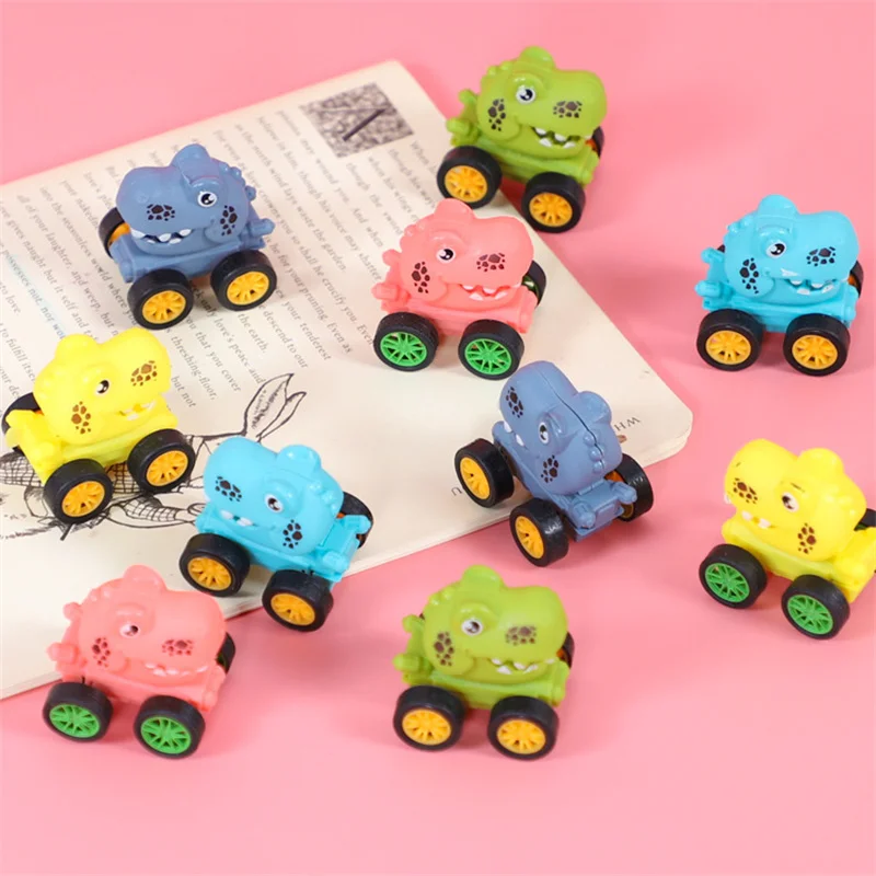 10Pcs Cute Cartoon Dinosaur Pull Back Car Kids Birthday Party Favors Baby Shower Guest Gifts Finger Game Pinata Fill Inertia Toy