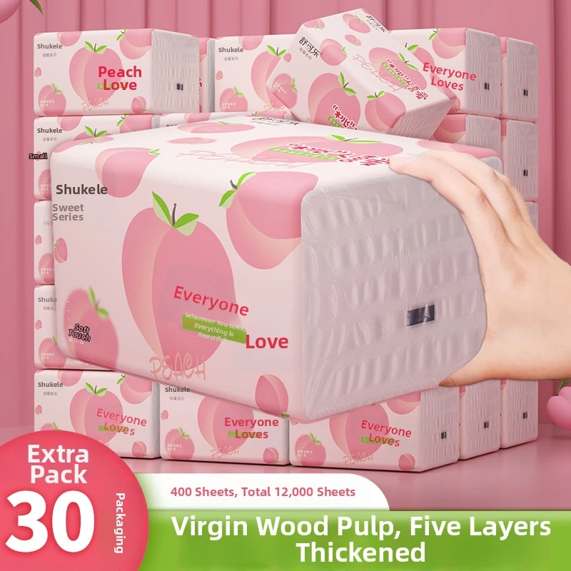 

30 Packs Of Toilet Paper, 400 Sheets Of Facial Tissue Paper, Napkins, Large-sized Hand Wipes, Affordable Household Hygiene Wipes