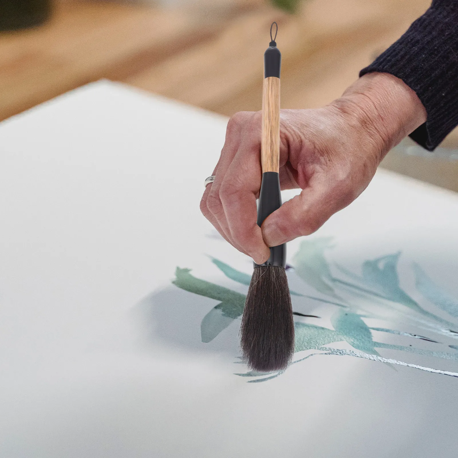 

Большая китайская каллиграфическая кисть с гладким круглым наконечником, не разделяется, портативная, легкая, для начинающих художников и студентов