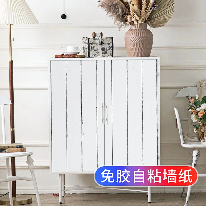 ورق حائط ذاتي اللصق من الخشب الأبيض مقاوم للماء للأثاث القديم يغطي البقع القبيحة تجديد خزانة خزانة الأحذية الكابينة