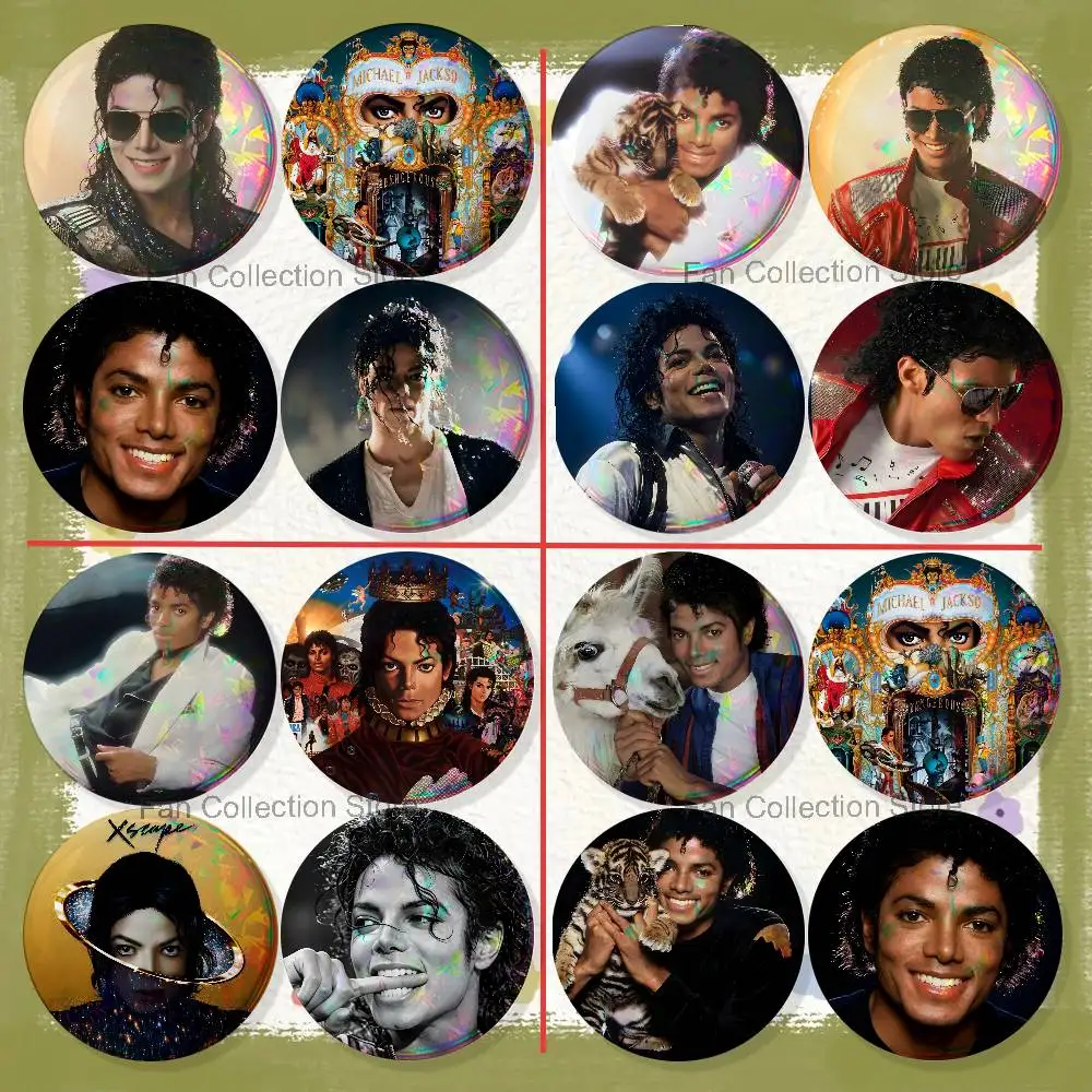 

M-Michael Singer J-Jackson 4-piece set Pins Backpack Clothes Jewelry Accessories Round Brooch Button Badge Fans Collection Gifts
