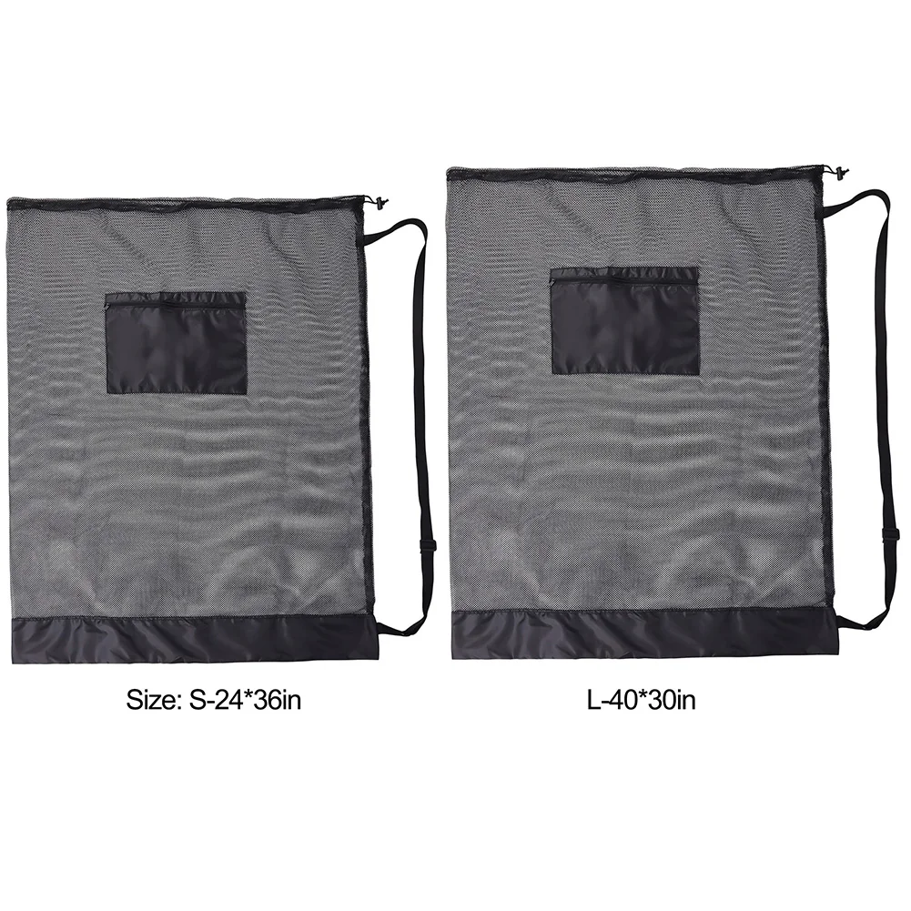 Extra Large Drawstring Bags with Zipper Pocket Accessories for Holding Basketball Football Mesh Socce Ball Bag
