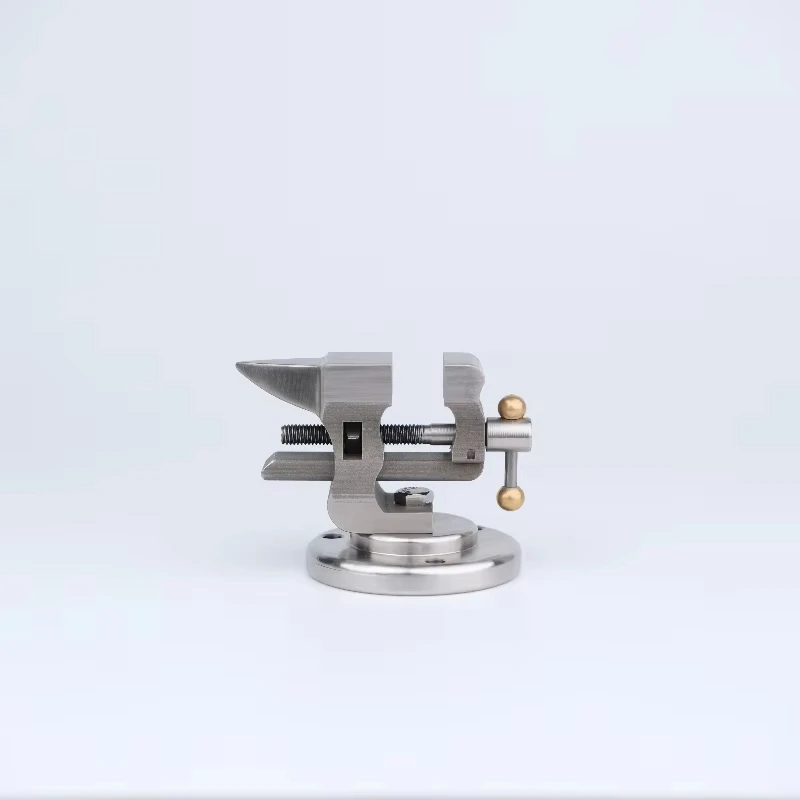 304 Stainless Steel Mini Vise With Anvil Table Hand Tools Adjustable Desktop Clamp Watch Repair Ornaments Anvil DIY Base