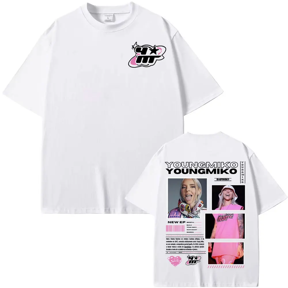يونغ ميكو بيبي ميكو ألبوم جولة 2025 الصيف ميرش 100% القطن الطباعة تي شيرت الرجال النساء الملابس الاتجاه القمم جودة عالية Y2K #1