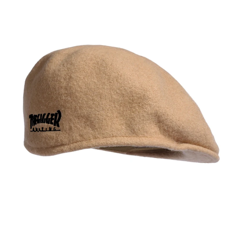 Wełniane berety, mężczyźni kobiety czapki Big Size artysta czapka typu Beanie Cap Vintage zwykły elegancki mężczyzna kobieta czapki