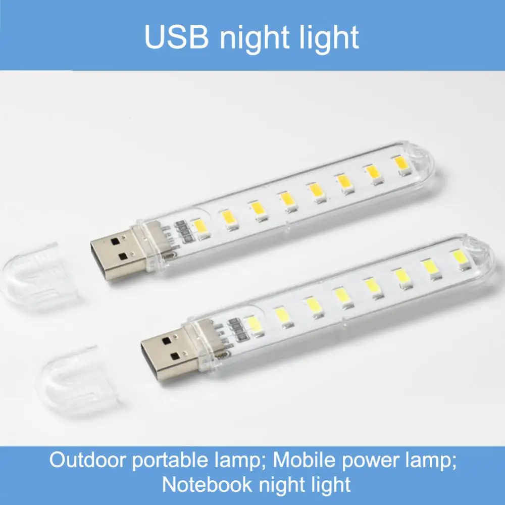 LED USB 라이트 휴대용 매우 밝은 방 장식 캠핑 조명, 흰색 5V 전원 3000k-7000k, 보조배터리 PC 노트북 노트북용