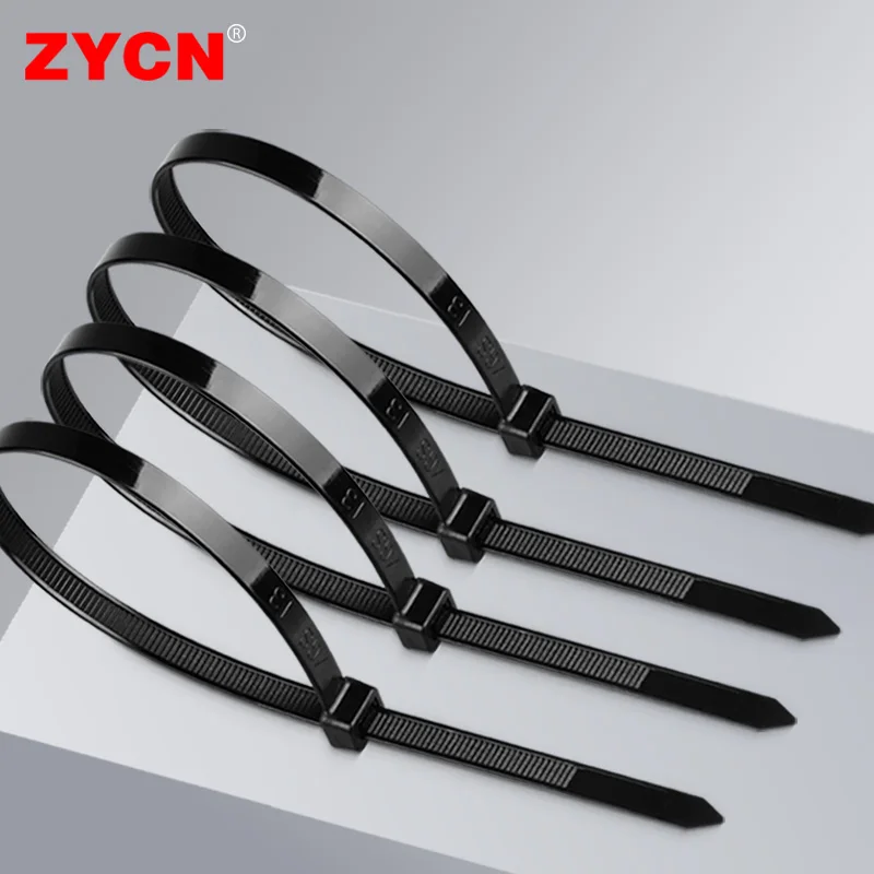 1000/100Pcs Self-Locking Plastic Nylon Tie Black Zip Wraps Strap Cable Tie Set Fastening Ring Loop Wire Wrap For Home Bundles