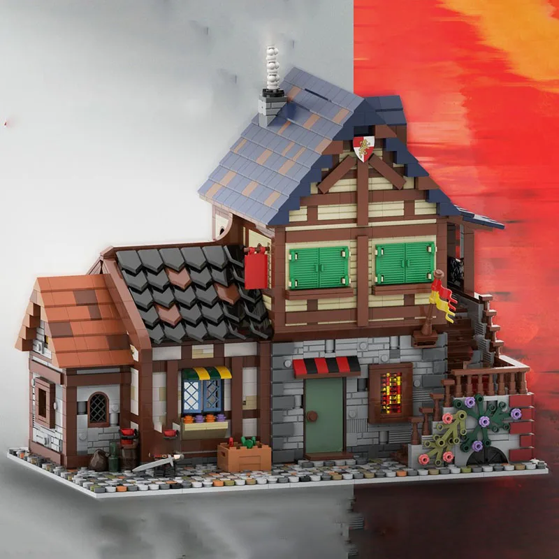 Medieval Castle Model Moc Building Bricks Modular Medieval Castle 2 Model Technology Blocks Christmas DIY Toy Construction Gifts