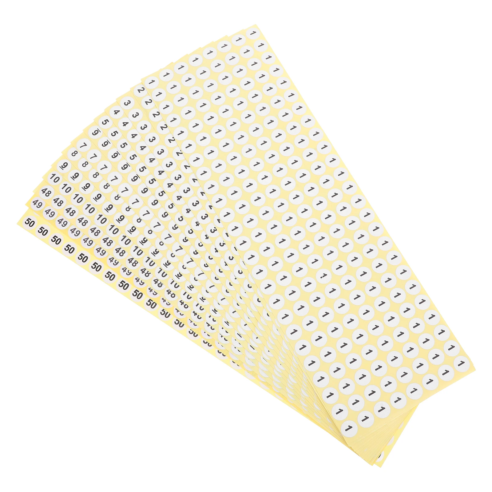 

50 Sheets Number Sticker Adhesive Numbers Classification Label Paper Marking Planner Stickers Round Digital DIY Labels