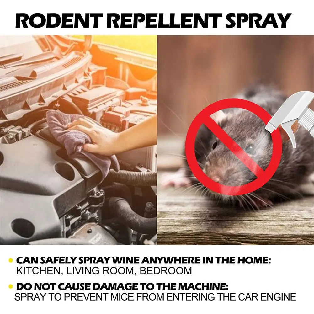 Automobile Engine Rat Repellent Spray Car Engine Protector Anti-Mouse Trap Mouse Repellent Rats Spray Auto Accessories 60ml