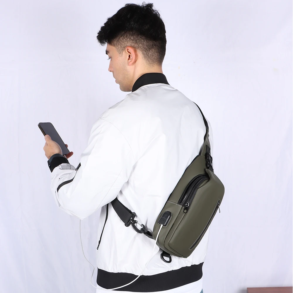 Lightweight Waterproof Anti-Theft Sling Bag Backpack for Men Women, Crossbody Chest Shoulder Bag with Multi-Pockets for Travel H