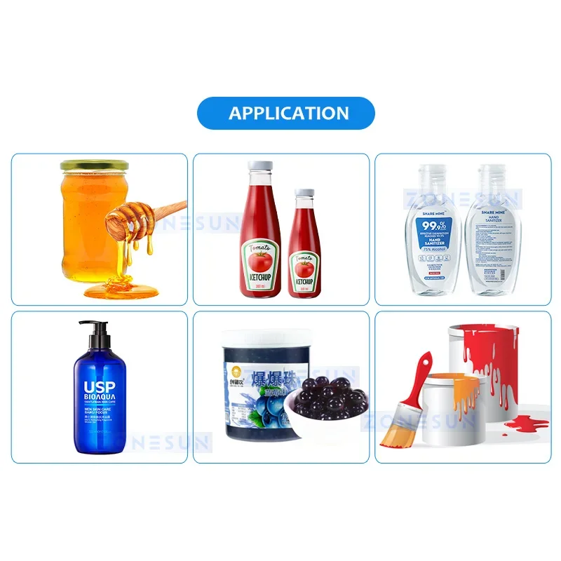 ZONESUN жидкость с толстой пастой, машина для розлива частиц, упаковочный винтовой насос для кетчупа и соуса