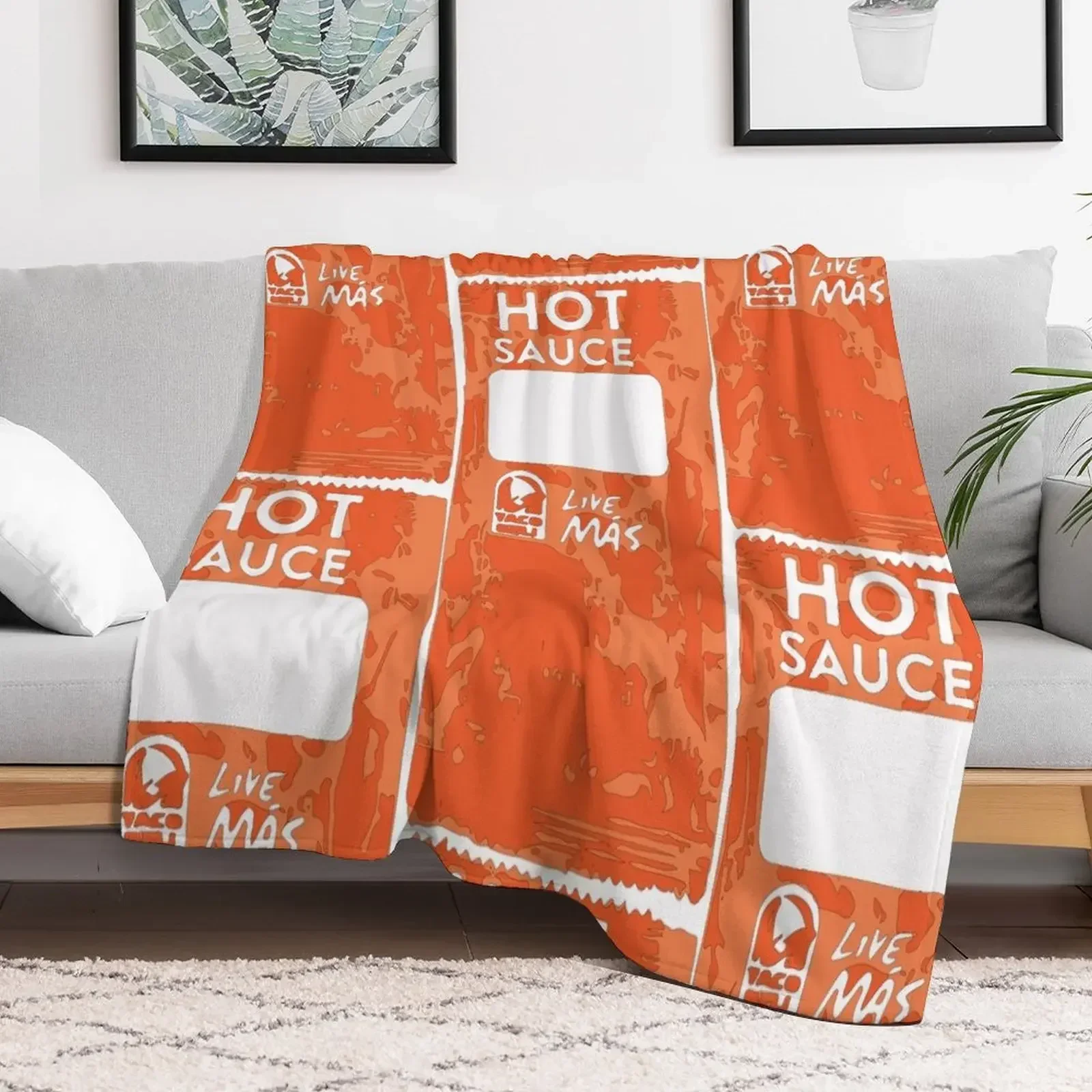 

Taco Bell Hot Sauce Packet Throw Blanket Decorative Sofas halloween funny gift Decorative Beds Blankets