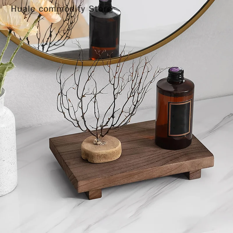 Vassoio da bagno in legno retrò Vanity Hands Sapone Portaoggetti per candele profumate Vassoio per condimenti da cucina Decorazione della casa