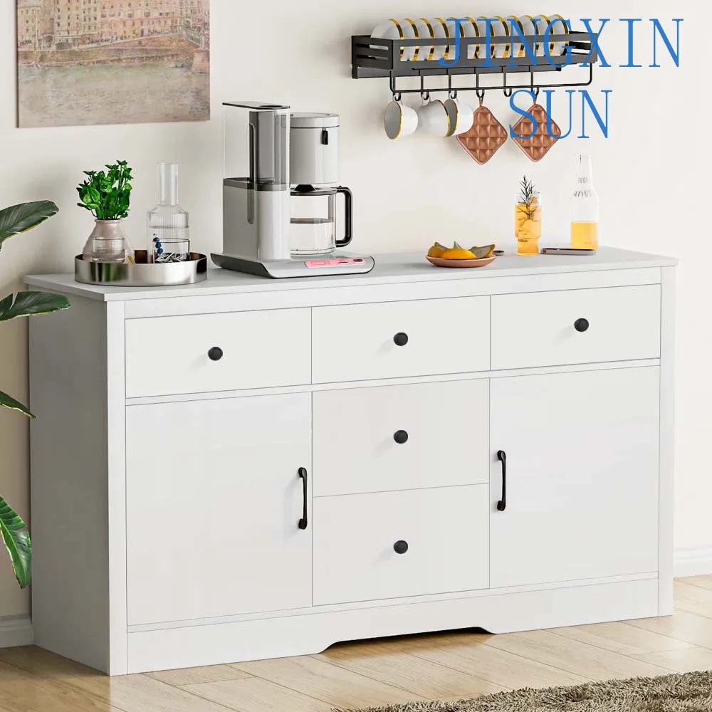 Rustic Design Farmhouse Style Ample Storage Multifunction Wooden Sideboard Buffet Cabinet for Dining Room