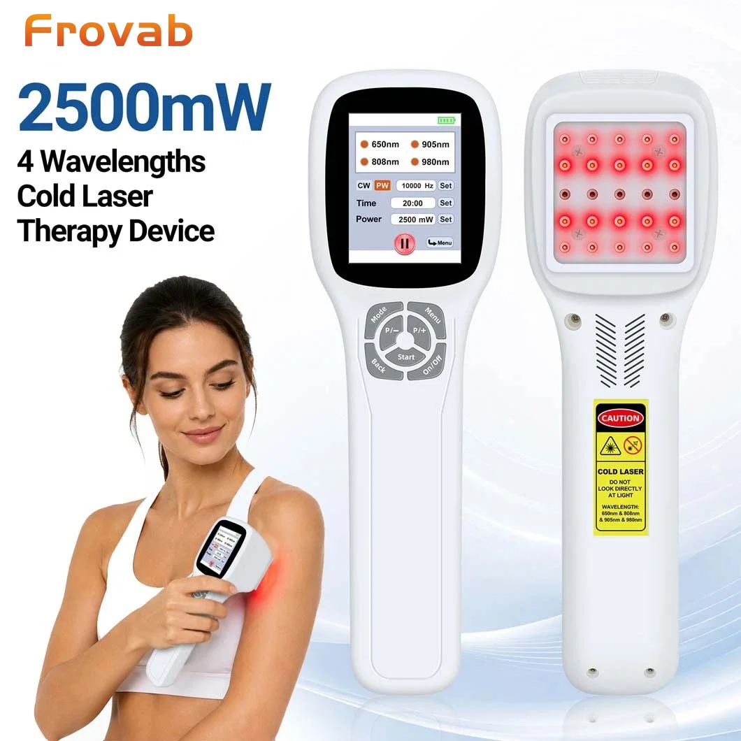 Frovab Professional LLLT Light Therapy Device for Chronic Pain 2500mW 650nm 808nm 905nm 980nm Inflammation Wound Healing Arthritis Tendonitis Care