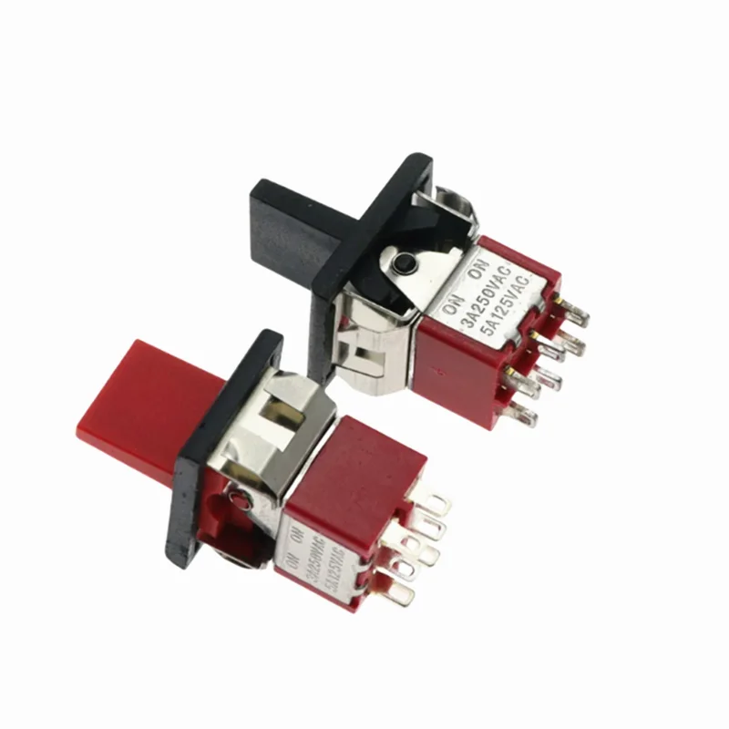 1pcs SH T80-R Series Mini Paddle Toggle Switch Square Snap-in Panel Mount 5A/125VAC