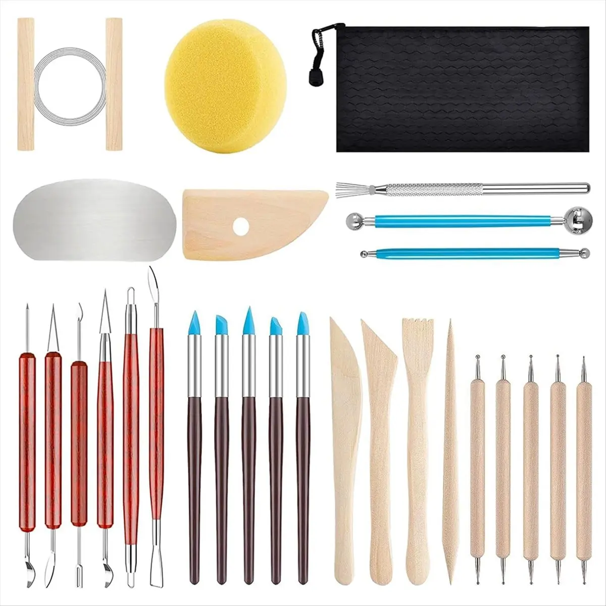 Clay Tools Kit,28 PCS Pottery Tools,Polymer Clay Tools clay tool Composite Materials