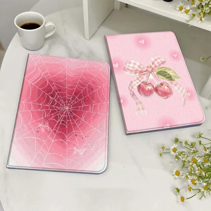 

Чехол для планшета Samsung Galaxy Tab S7 S8 S9 S10 FE Lite с мультяшным рисунком в виде вишневого банта и сердечка