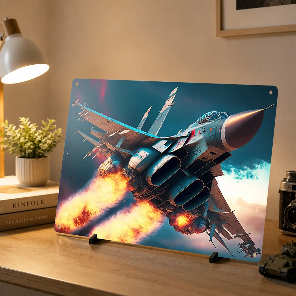 Jet Fighter Metal Poster Perfect Gift for Fans Lovers Customized Wall Art Metal Sign for Gaming Decoration Room Decor Luxury