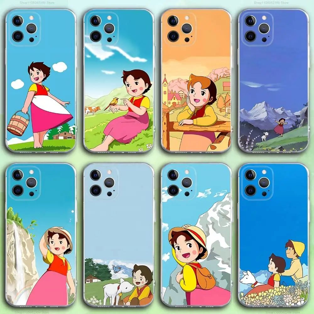 

Милый чехол для телефона с рисунком H-Heidi для iPhone 17,16,15,14,13,12,11 Pro,Max,Plus,X,XS,XR,SE4,E, мини-прозрачный мягкий чехол