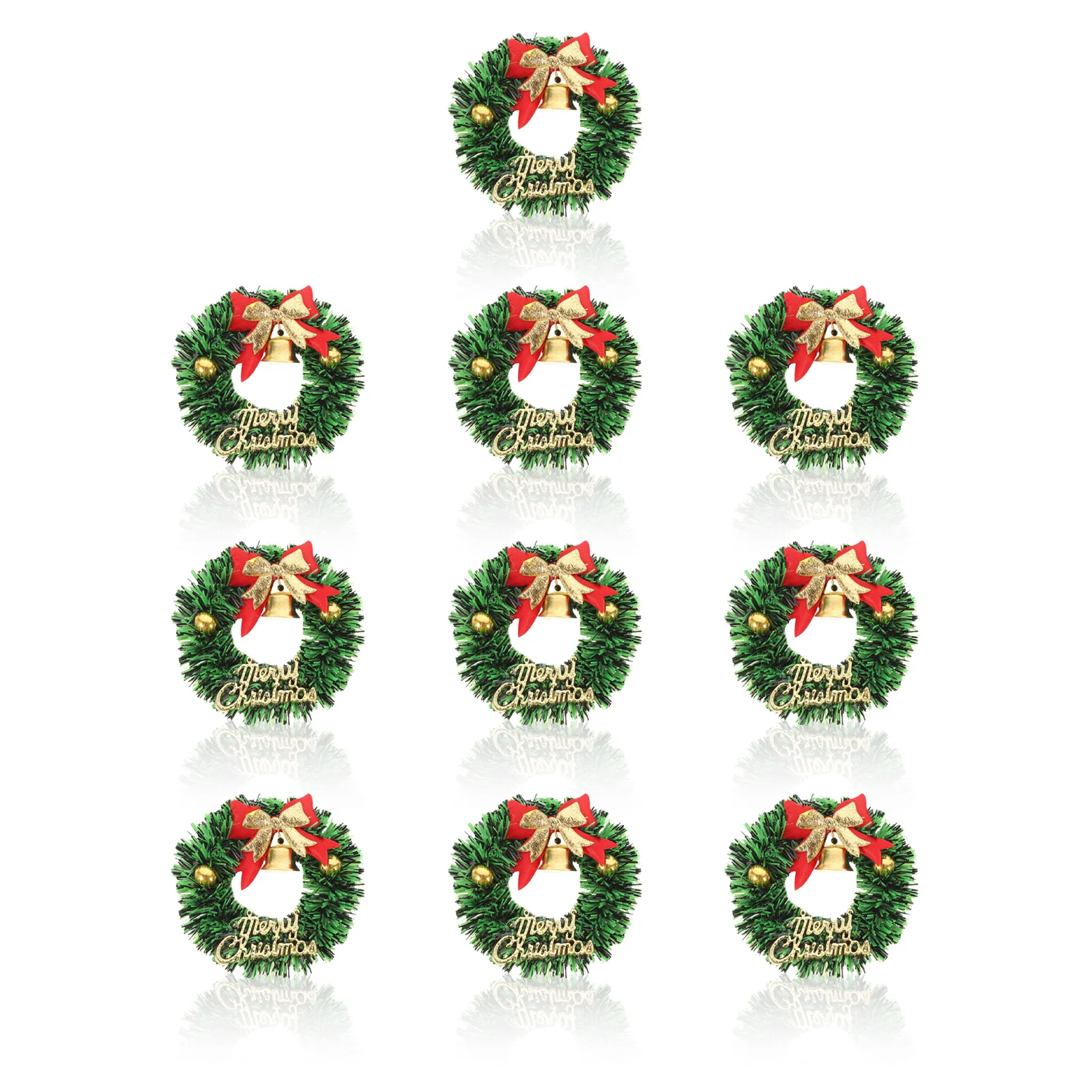 

10Pcs Mini Christmas Wreaths Hanging Ornaments Xmas Tree Decorations Miniature Garland Holiday Pendant Mini Christmas Wreath