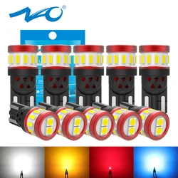 NAO 10x T10 W5W LED Light For Car 12V 3030 5W5 CANBUS NO Error Super Bright Marker Side Map Lamp White Amber Red Crystal Blue