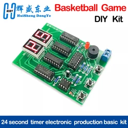 Basketball Game 24 Seconds Countdown Electric 2-Bit Countdown Electronic Production Practice Electronic Teaching Kit DIY