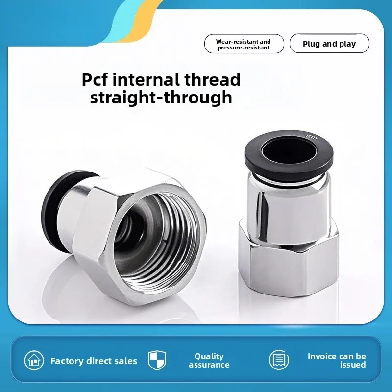 

Pneumatic Black Threaded Straight Quick Connect PCF4 6 10128-02M50103 Air Hose Fitting